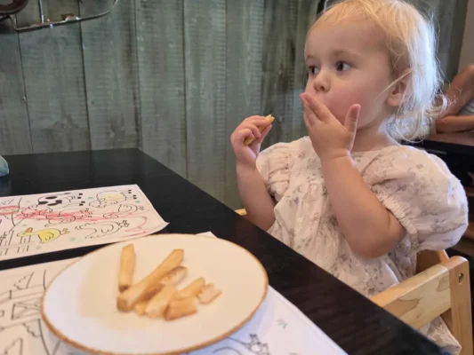 potato processing example of a toddler eating french fries 