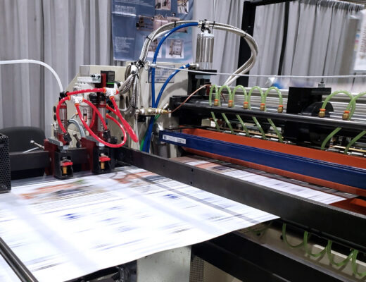 wicketed poly bags being made with a Pearl Lightning Unit